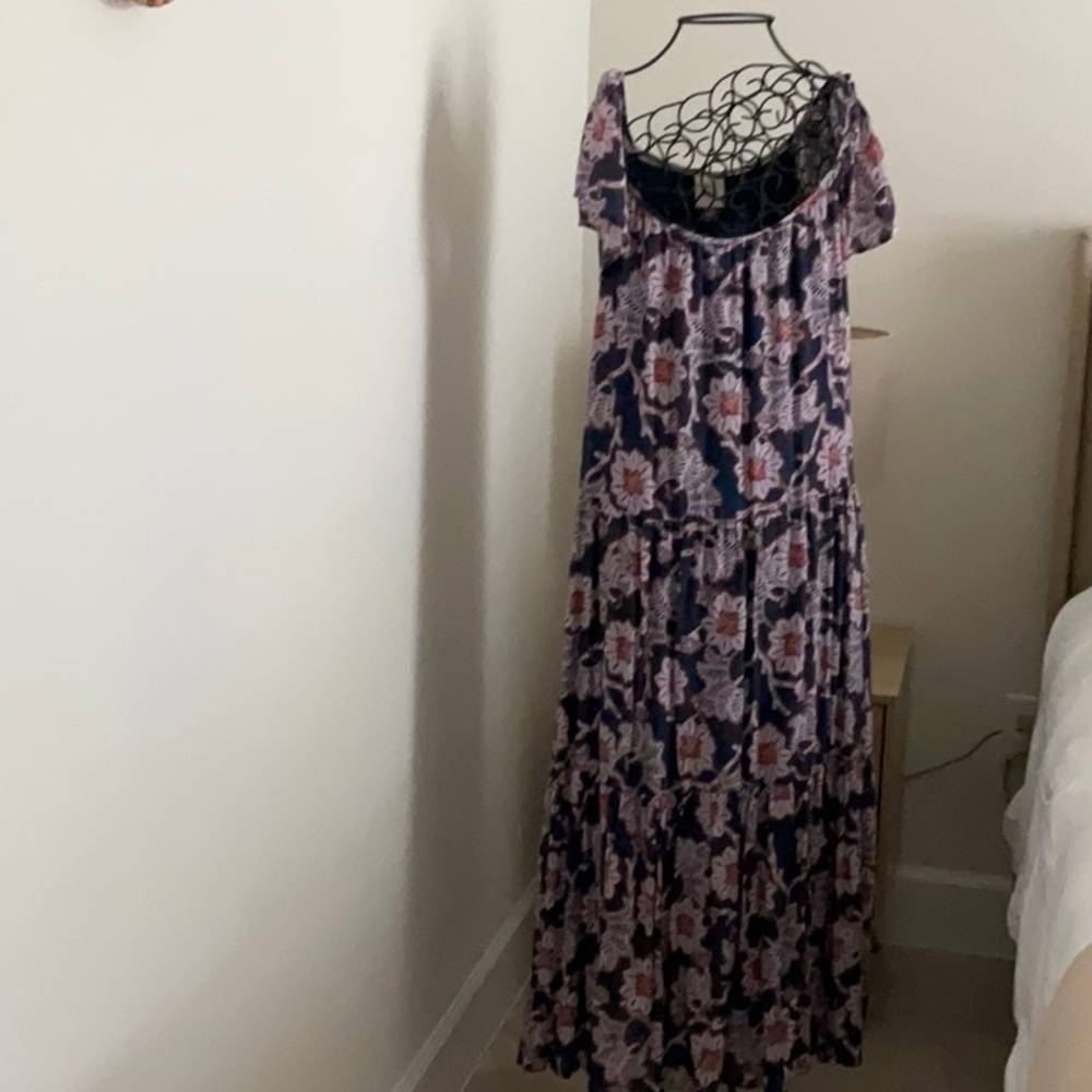 Knox Rose Pink and Purple Ruffled Wrap Maxi Dress